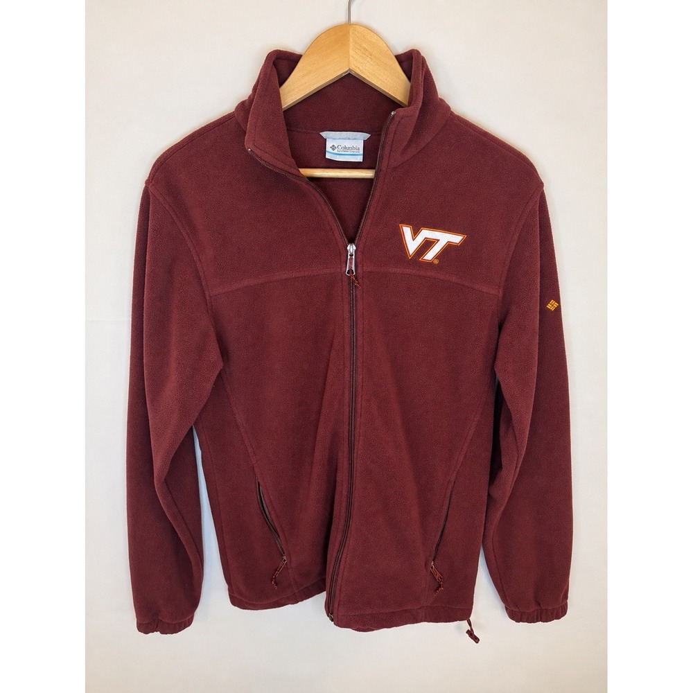 Columbia Virginia Tech Hokies Flanker III Fleece Jacket Mens S Maroon VT